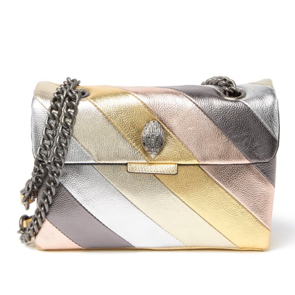 NWT Kurt Geiger Metallic Stripe Handbag